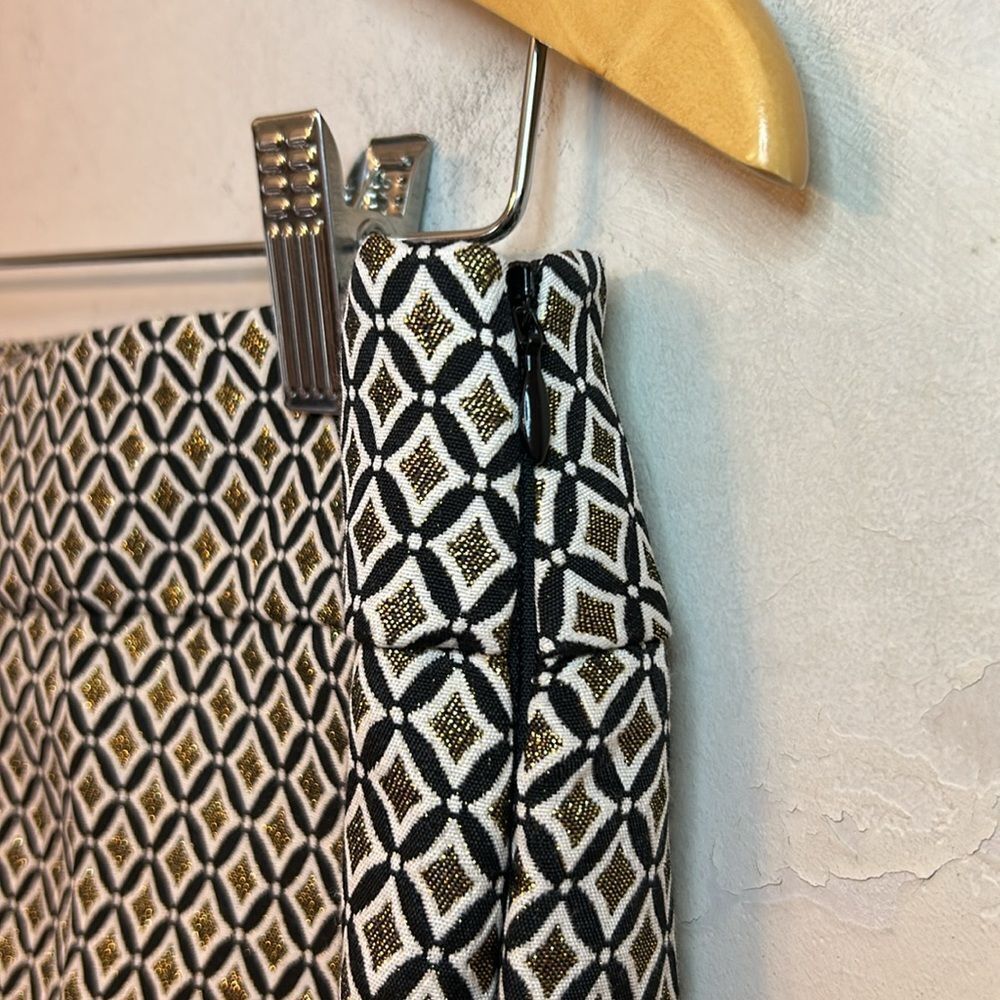 Talbots Geometric Patterned Gold Black Ankle Pant… - image 5